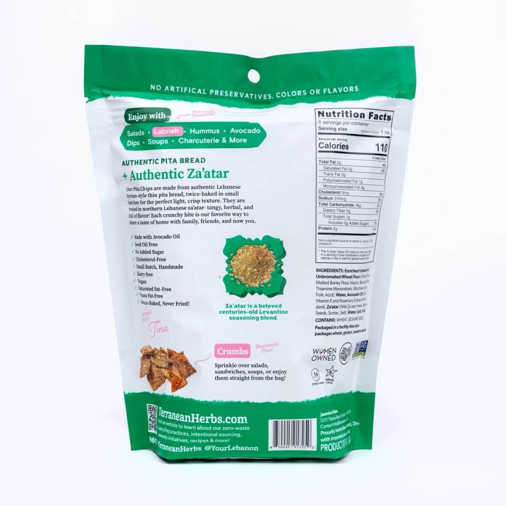 Terranean Pita Chips Zaatar 185g